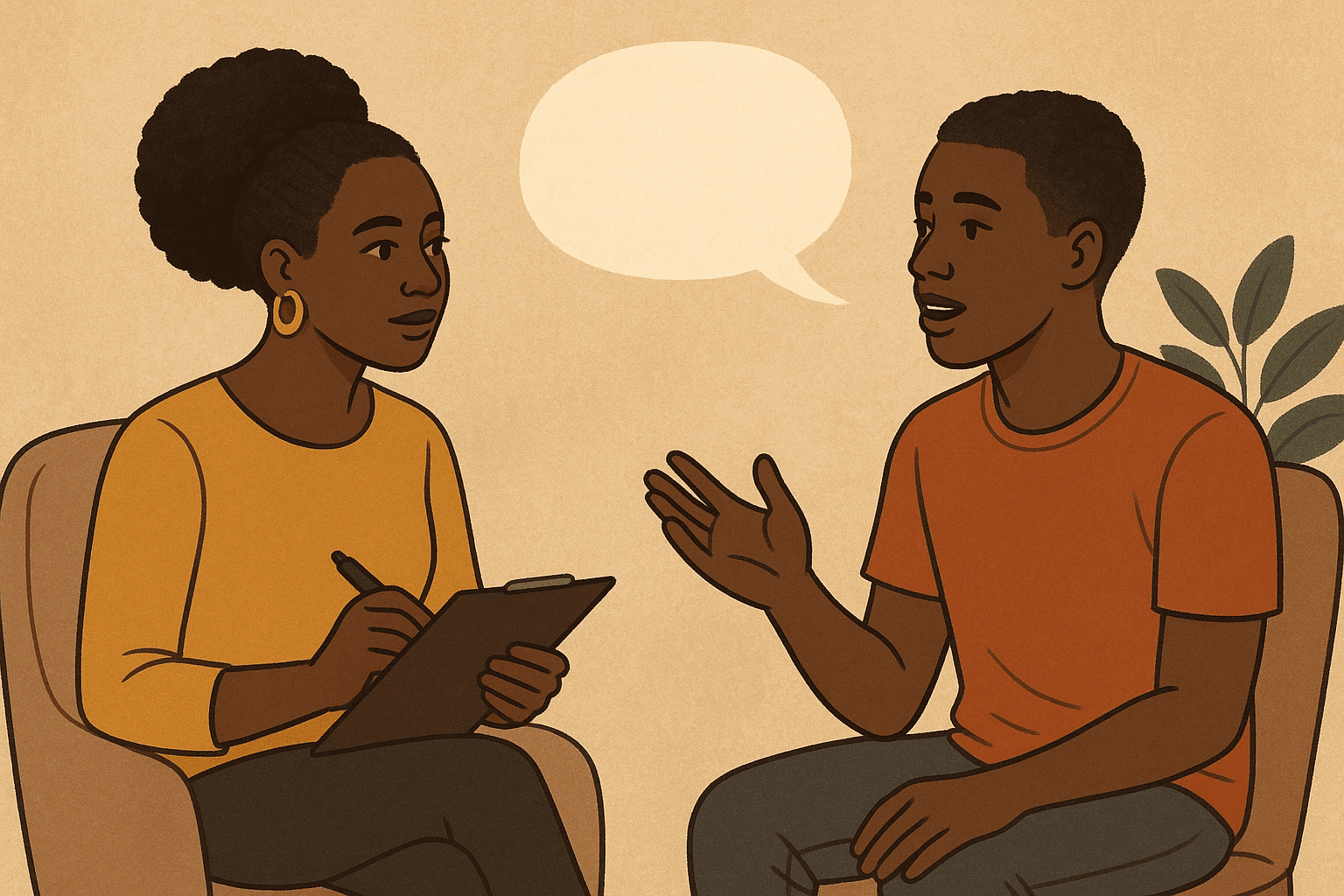 Duas pessoas conversando